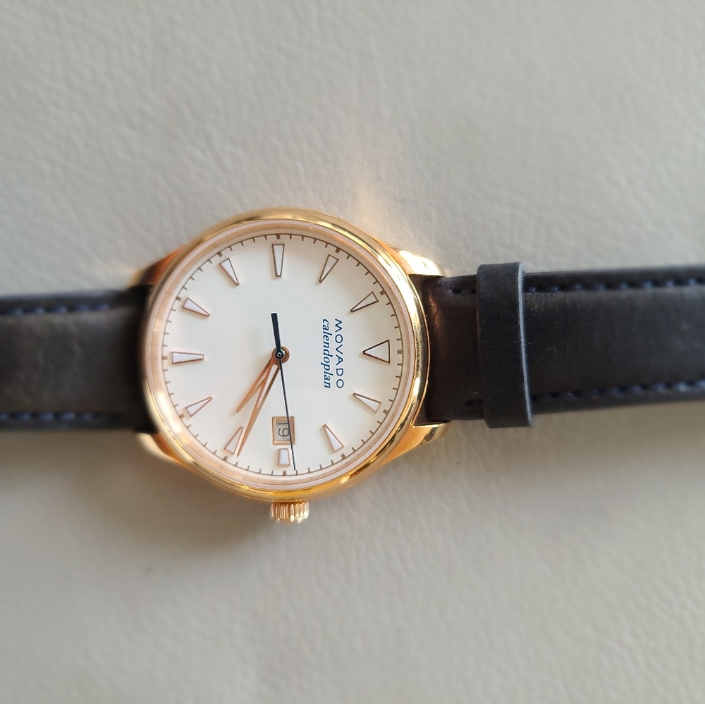 MOVADO Heritage Gold with White Dial Ladies Watch 3650034